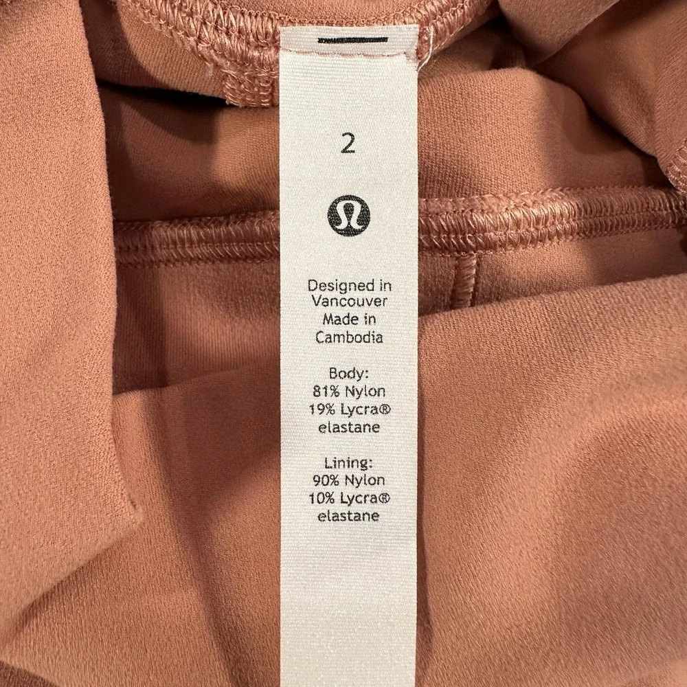 Lululemon Leggings Womens 2 Orange High Rise Ankle Yoga Athletic Gym Stretch